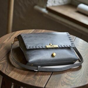 Blue leather Shoulder Bag